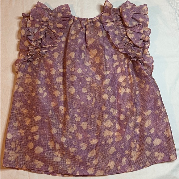 Ulla Johnson Manon Top in Lavender Handprint Dot Size 4 - Picture 9 of 10